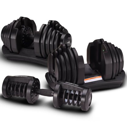 2x 40kg Powertrain Adjustable Dumbbells Home Gym Set
