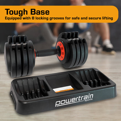 Powertrain GEN2 Pro 50kg Adjustable Dumbbell Set Weight Plates Home Gym