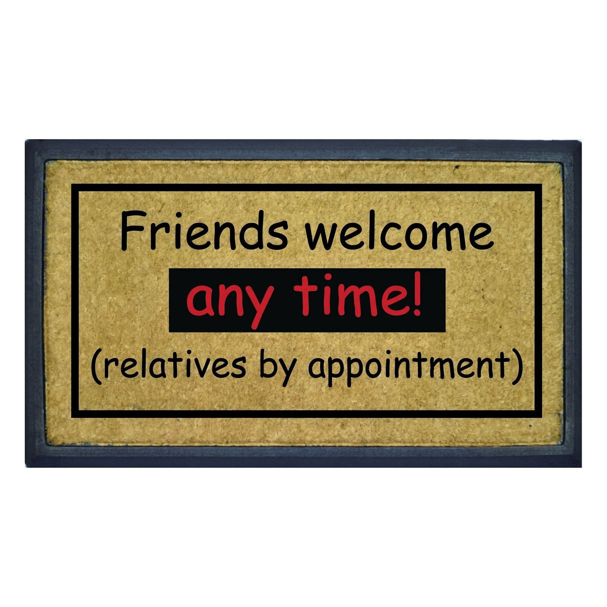 Friends Welcome Funny Coir Door Mat 40 x 70 cm Natural Coconut Fibre Non-Slip Doormat Outdoor Indoor Entrance Mat