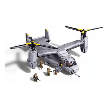 Sluban B1537 Model Kit 1:44 MV-22 Osprey Tiltrotor Helicopter Plane Military Air Force Building Blocks DIY Set Toy