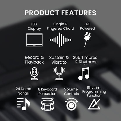 Karrera 61-Key Electronic Piano Keyboard 75cm - Black