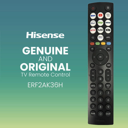 Hisense ERF2AK36H Genuine Original TV Remote Control T402844 Replacement Remote for Q6NAU and U6NAU Hisense TV Black