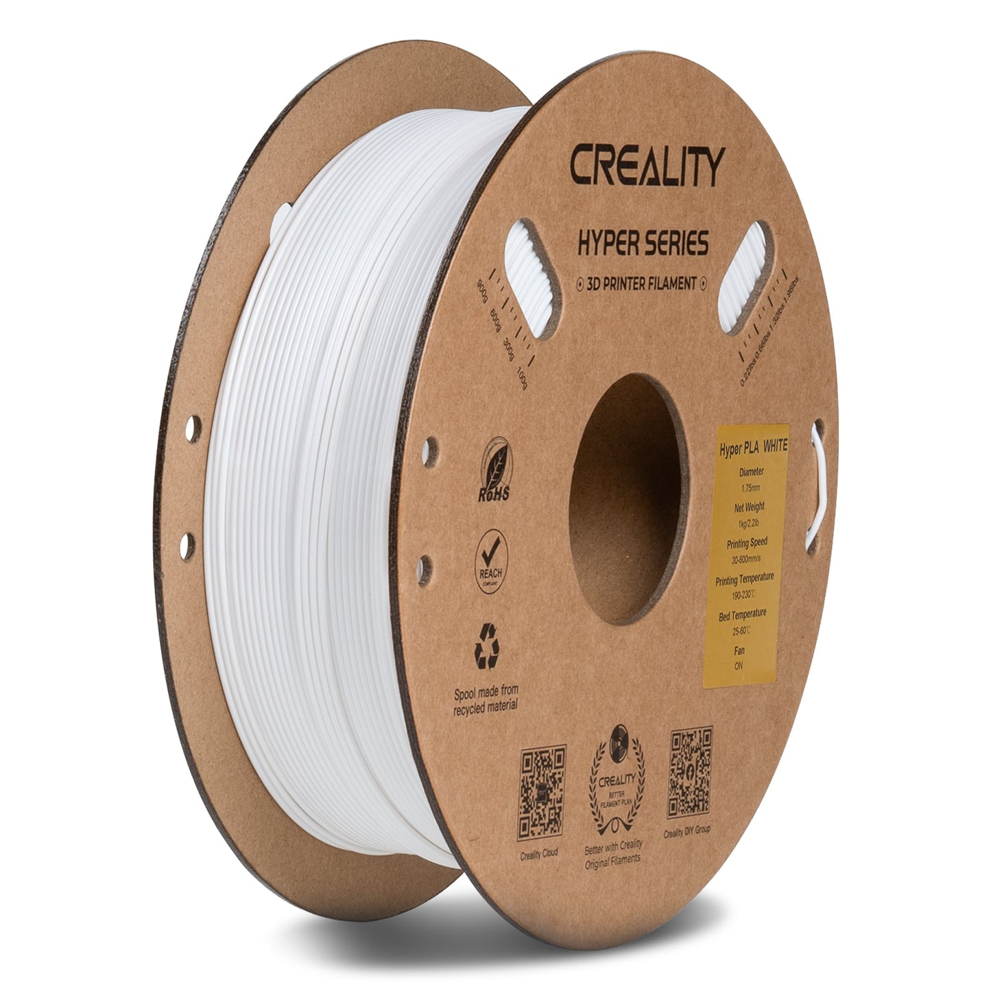 Creality Hyper PLA 3D Printer Filament High Precision - White