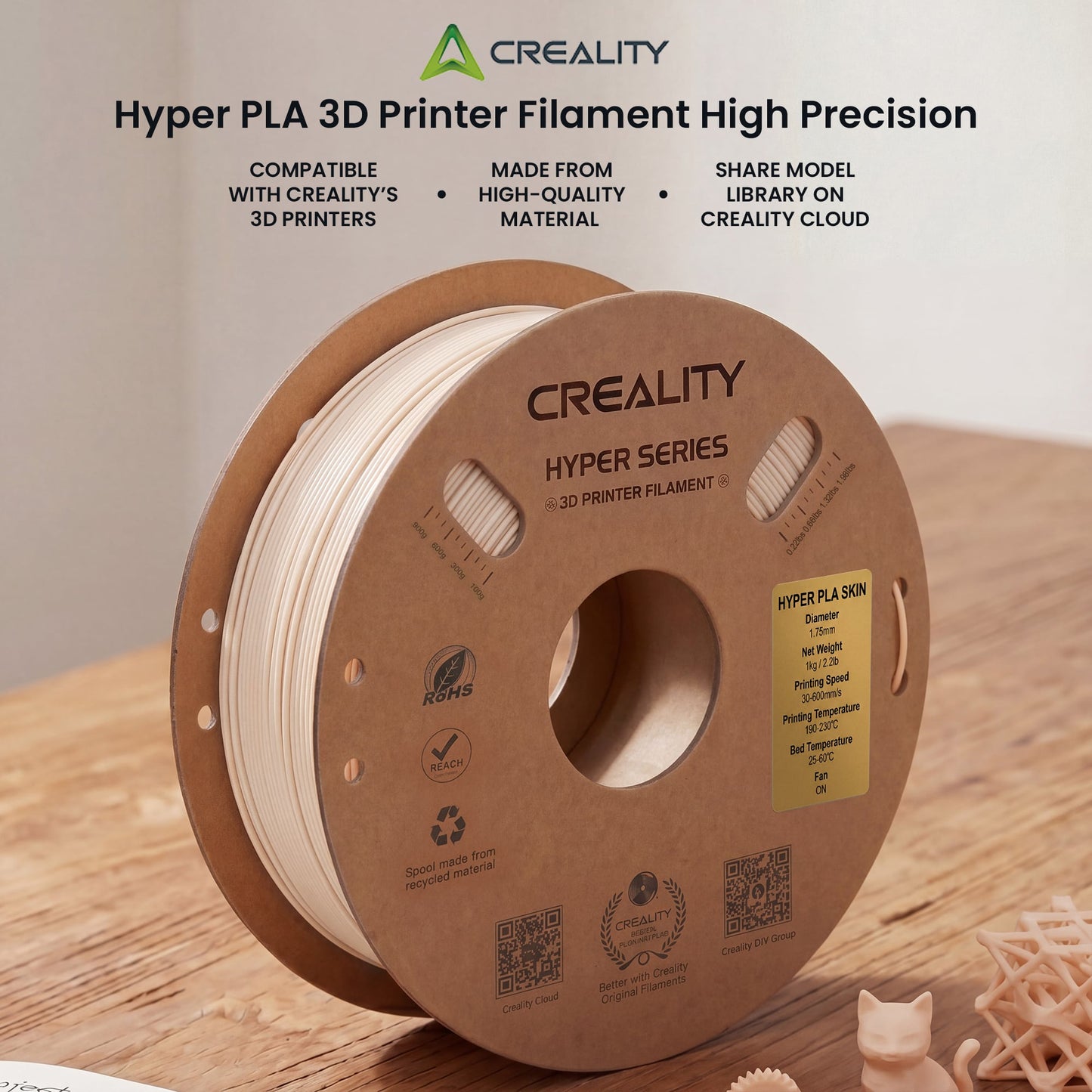 Creality Hyper PLA 3D Printer Filament High Precision - Skin