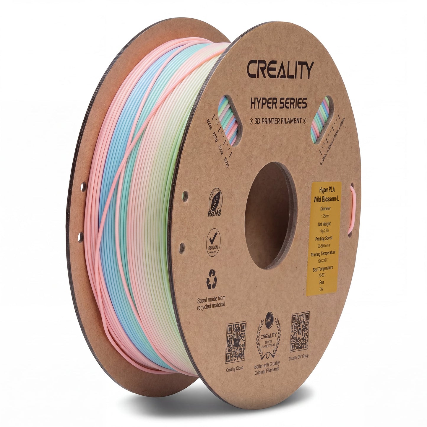 Creality Hyper Rainbow PLA 3D Printer Filament High Precision - Wild Blossom