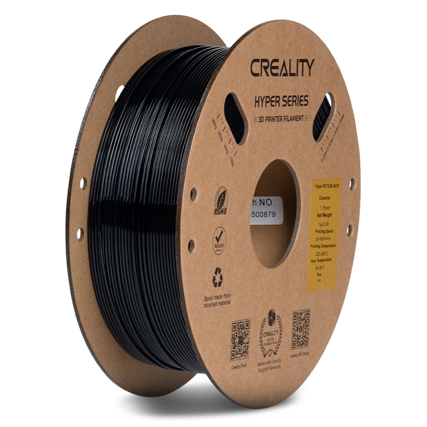 Creality Hyper PETG 3D Printer Filament Waterproof Quick Printing - Black