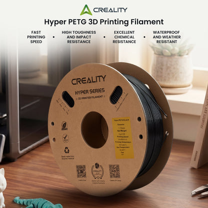 Creality Hyper PETG 3D Printer Filament Waterproof Quick Printing - Black