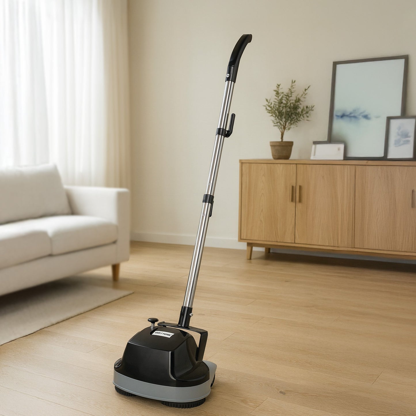 GEN2 Hauskeeper 5 in 1 Electric Floor Polisher 6M Power Cable Timber Hard Waxer Buffer Cleaner Black 240V