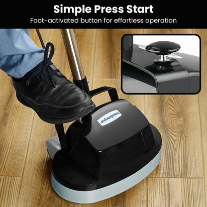 GEN2 Hauskeeper 5 in 1 Electric Floor Polisher 6M Power Cable Timber Hard Waxer Buffer Cleaner Black 240V