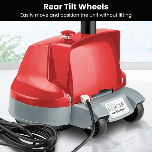 Hauskeeper 5 in 1 Electric 240V Floor Polisher with 6M Power Cable Timber Hard Waxer Buffer Cleaner Red