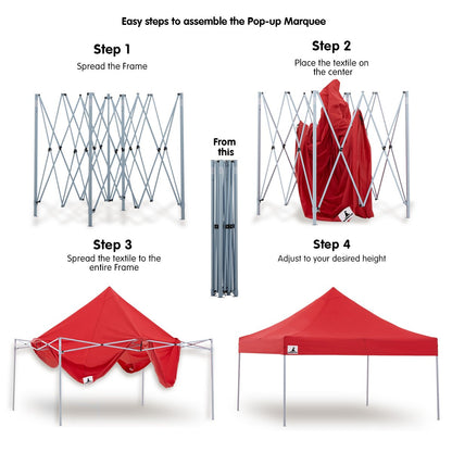 Wallaroo 3x3 Marquee - Pop Up Gazebo - Red