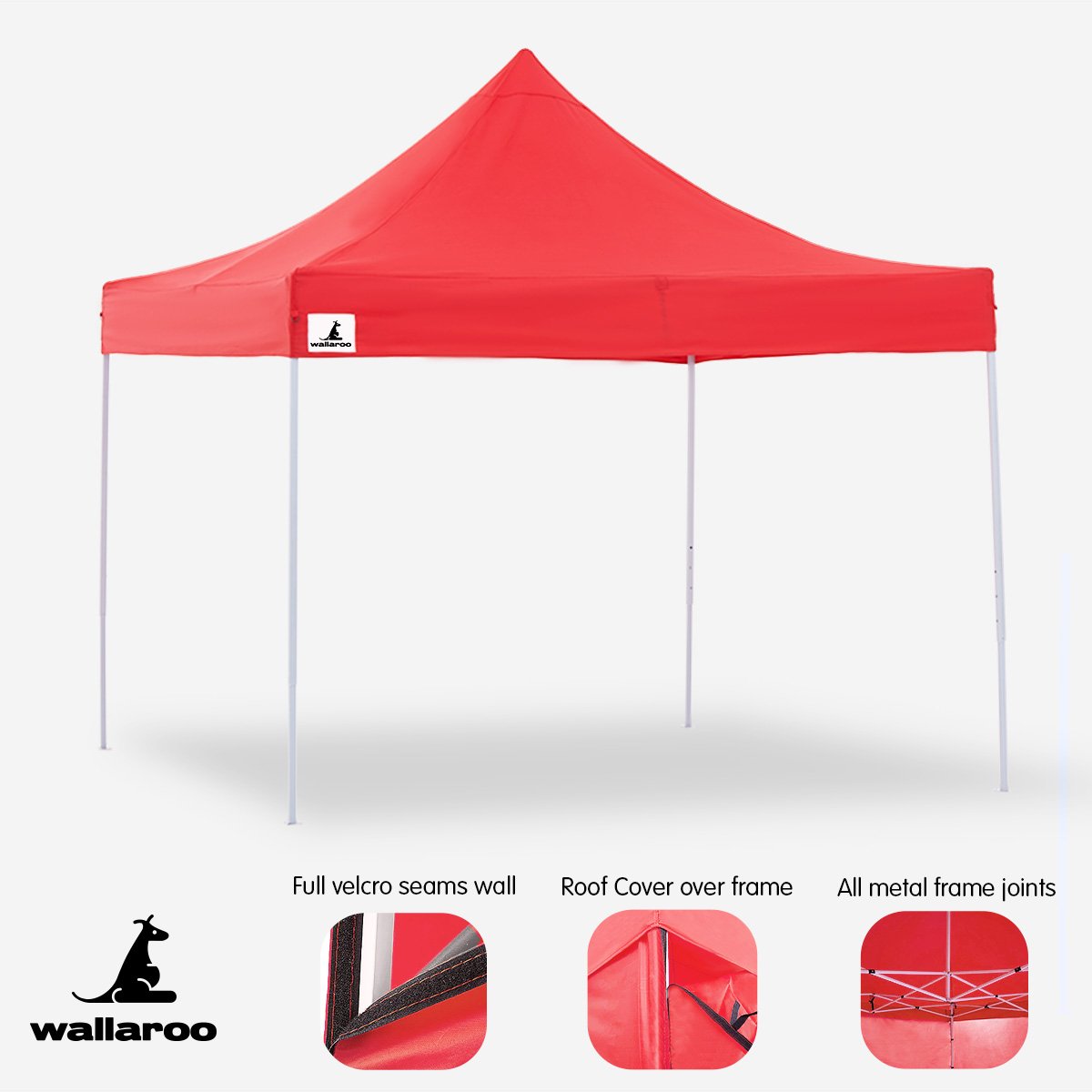 Wallaroo 3x3 Marquee - Pop Up Gazebo - Red