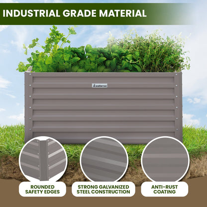 Wallaroo Garden Bed 240 x 120 x 57cm Galvanized Steel - Grey