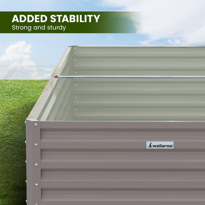 Wallaroo Garden Bed 240 x 120 x 57cm Galvanized Steel - Grey
