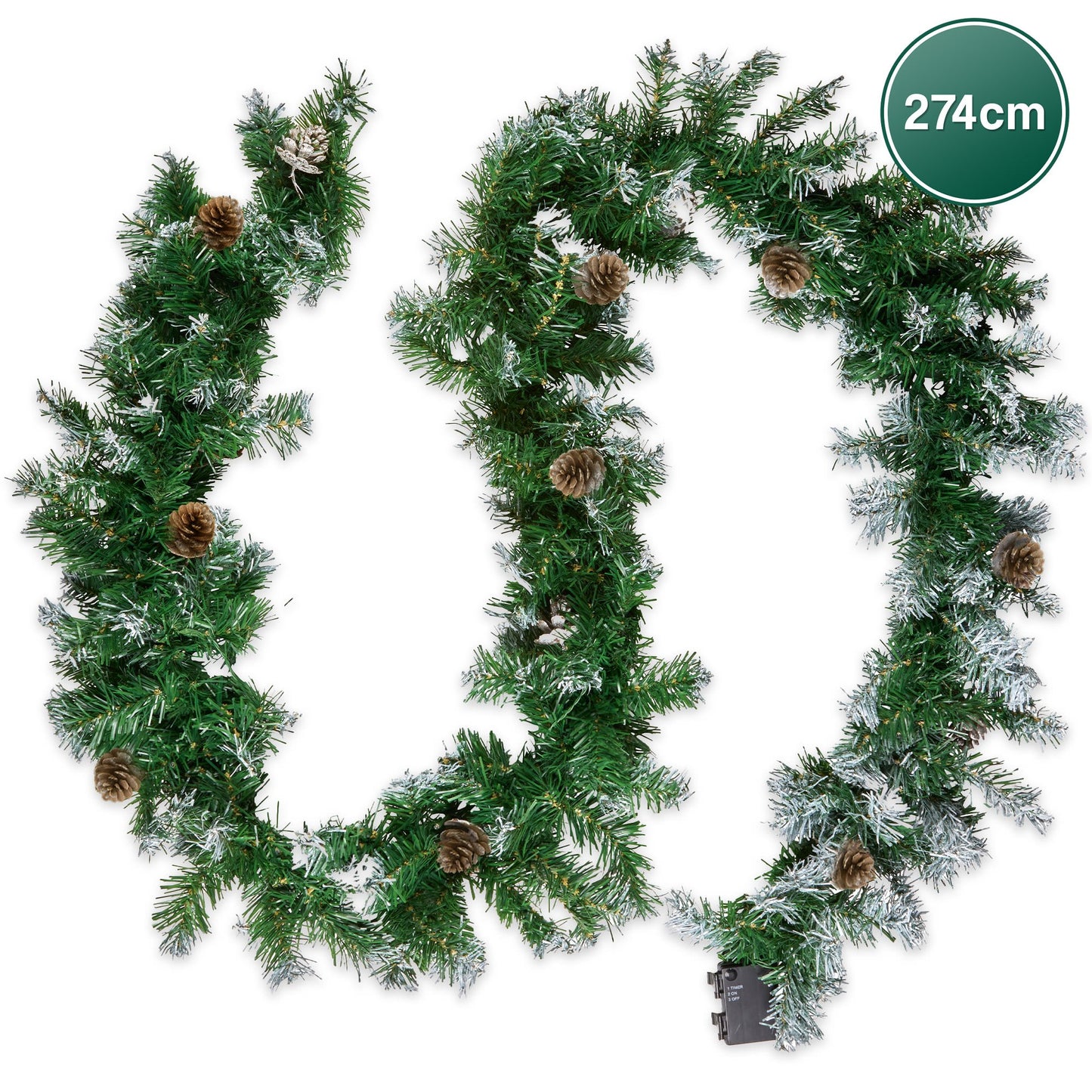 Christabelle 2.74m Christmas Garland Yuletide with LED Lights Tree Decoration Ornament