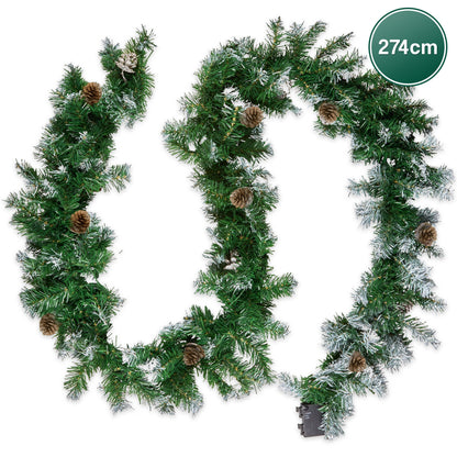 Christabelle 2.74m Christmas Garland Yuletide with LED Lights Tree Decoration Ornament