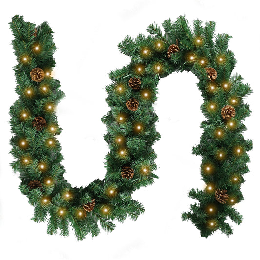 Christabelle 2.74m Christmas Garland Yuletide with LED Lights Tree Decoration Ornament