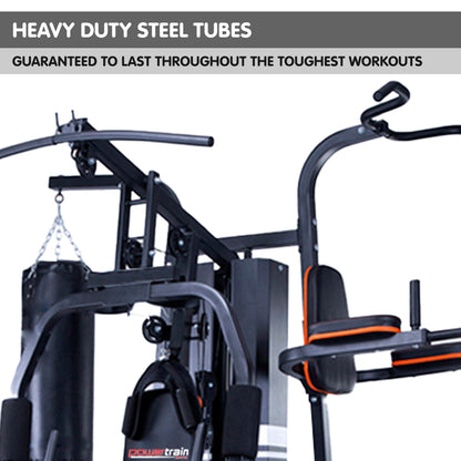 Powertrain Multi Station Home Gym 150lbs Weights Punching Bag