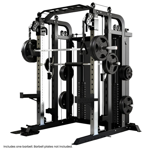 Powertrain 938B Multi-Function Smith Machine Gym Station 160KG Dual Weight Stack Power Rack Cable Heavy-Duty Steel Frame