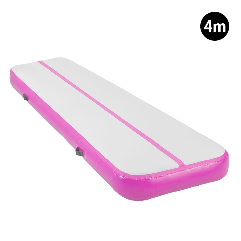 Powertrain Airtrack 20cm Thick 4m x 1m Inflatable Gymnastics Tumbling Mat Air Track - Pink