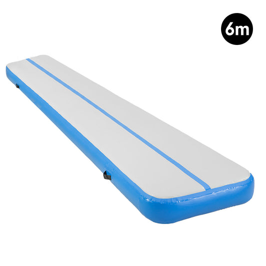 6m x 1m Air Track Inflatable Gymnastics Tumbling Mat - Blue