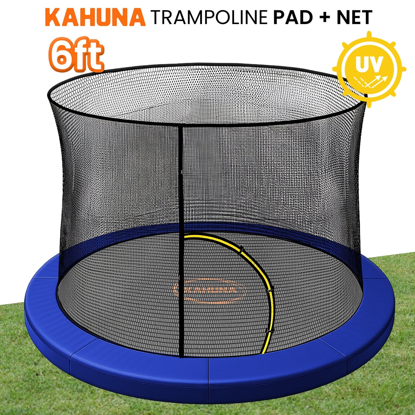 Kahuna 6ft Trampoline Pad and Net in Blue