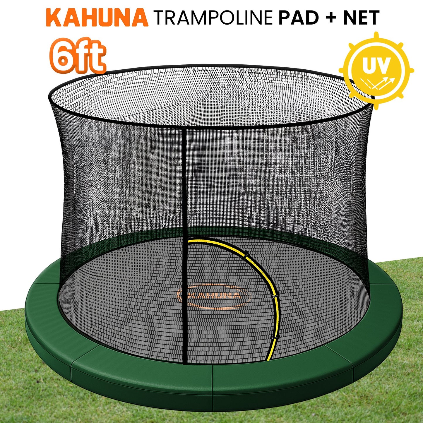 Kahuna 6ft Trampoline Pad and Net in Green