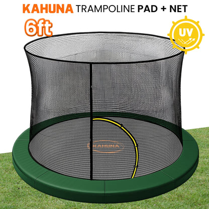 Kahuna 6ft Trampoline Pad and Net in Green