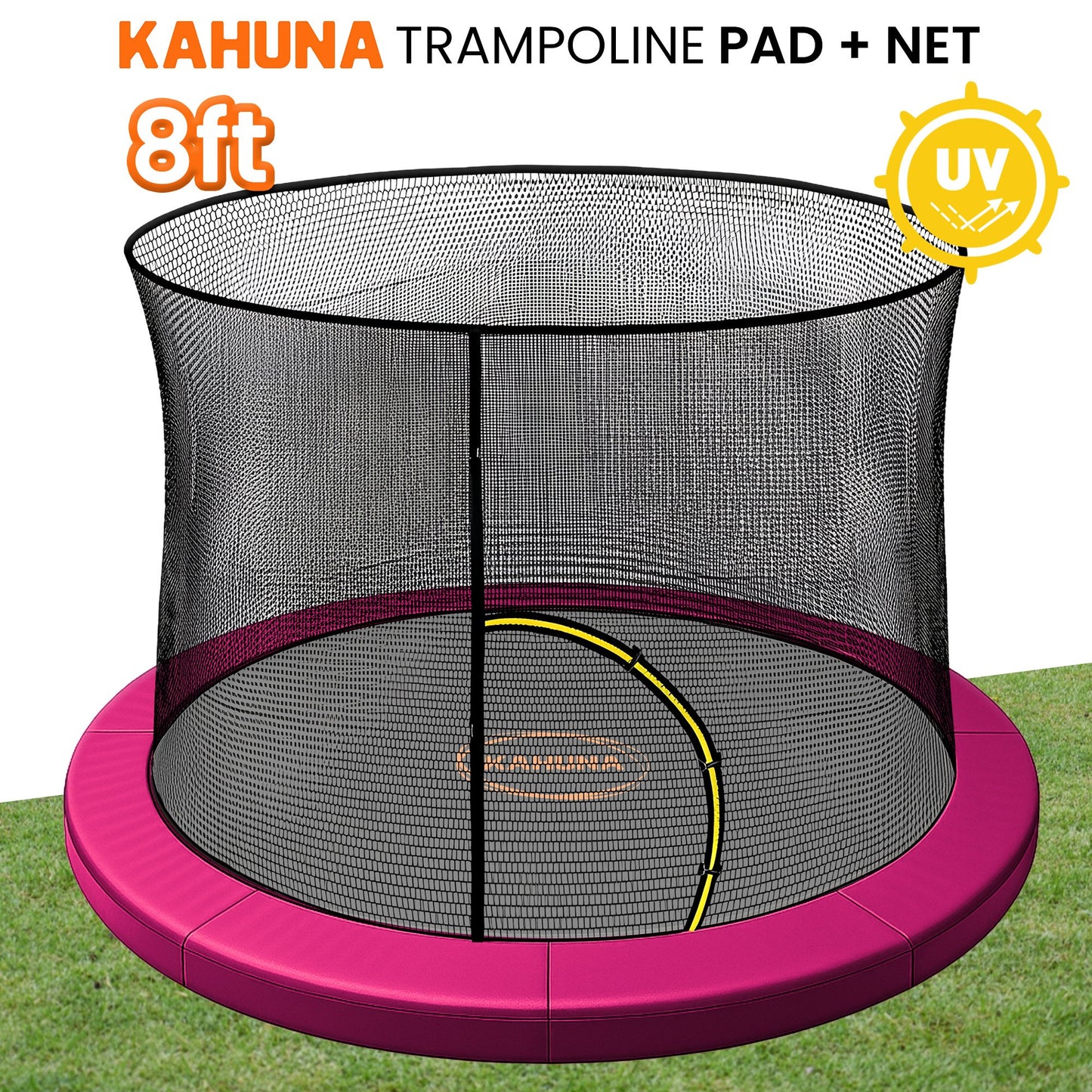 Kahuna 8ft Trampoline Pad and Net in Pink
