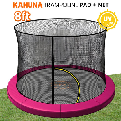 Kahuna 8ft Trampoline Pad and Net in Pink