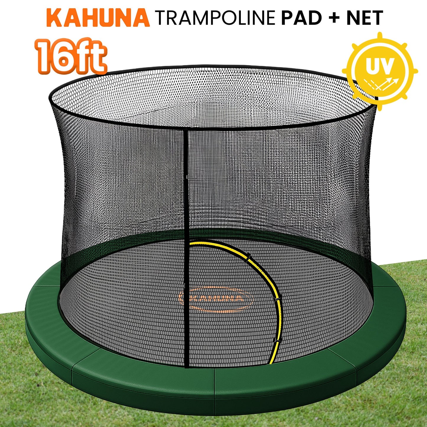 Kahuna 16ft Trampoline Pad and Net in Green