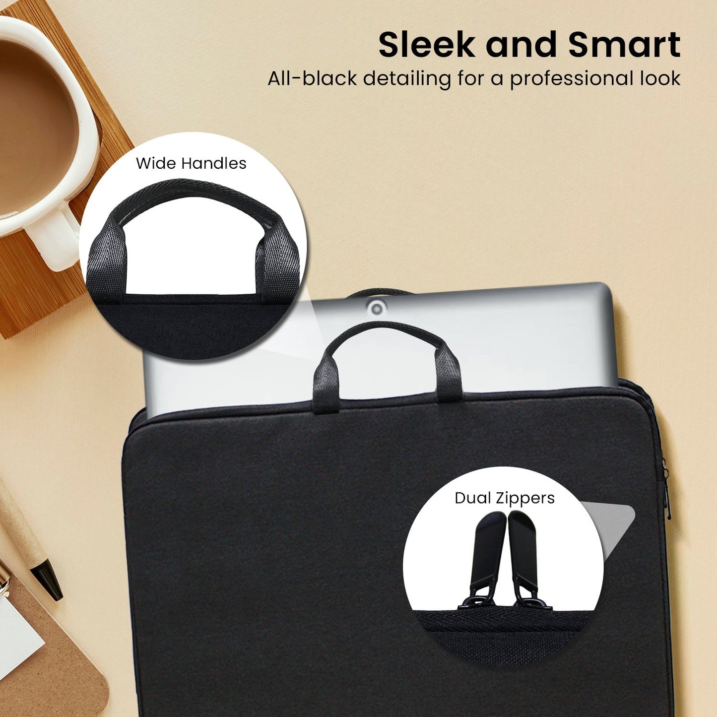Water-Resistant Laptop Sleeve Bag for 13.3” Laptops