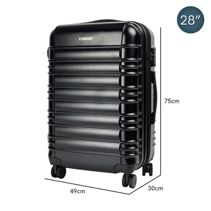 Olympus 3PC Noctis Luggage Set Hard Shell ABS+PC - Stygian Black