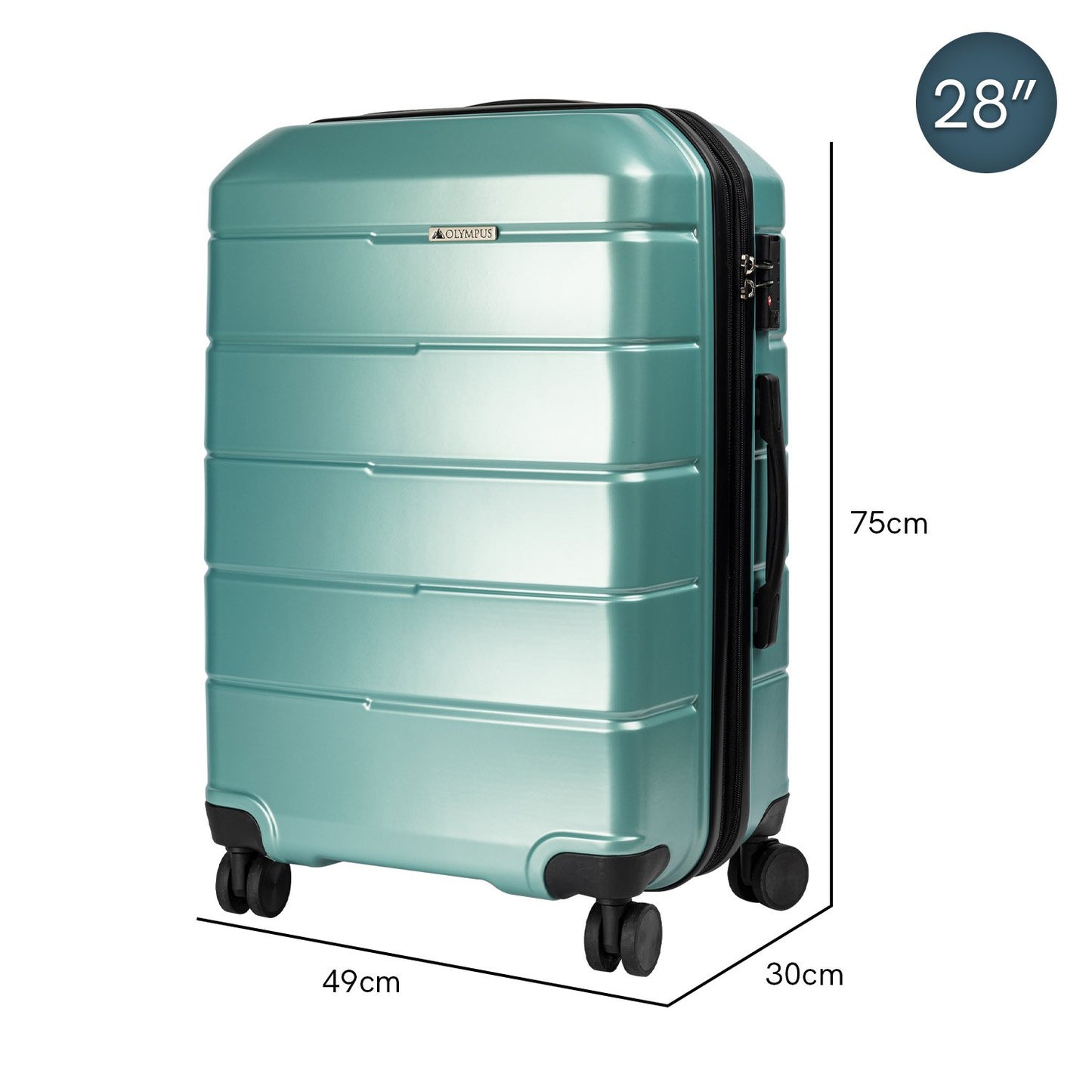 Olympus Artemis 28in Hard Shell Suitcase  ABS+PC - Electric Teal