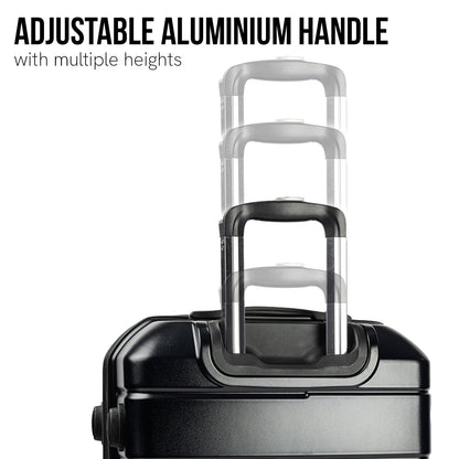 Olympus 3PC Artemis Luggage Set Hard Shell Suitcase ABS+PC  Jet Black