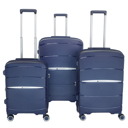 Olympus 3PC Eos Luggage Set ABS+PC Hard Shell Trolley Suitcase - Blue