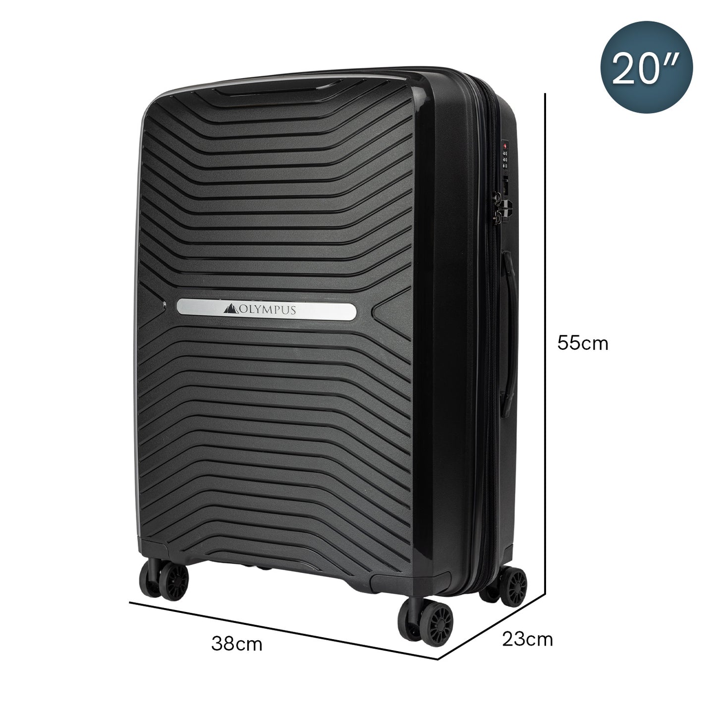 Olympus  Astra 20in Hard Shell Suitcase - Obsidian Black
