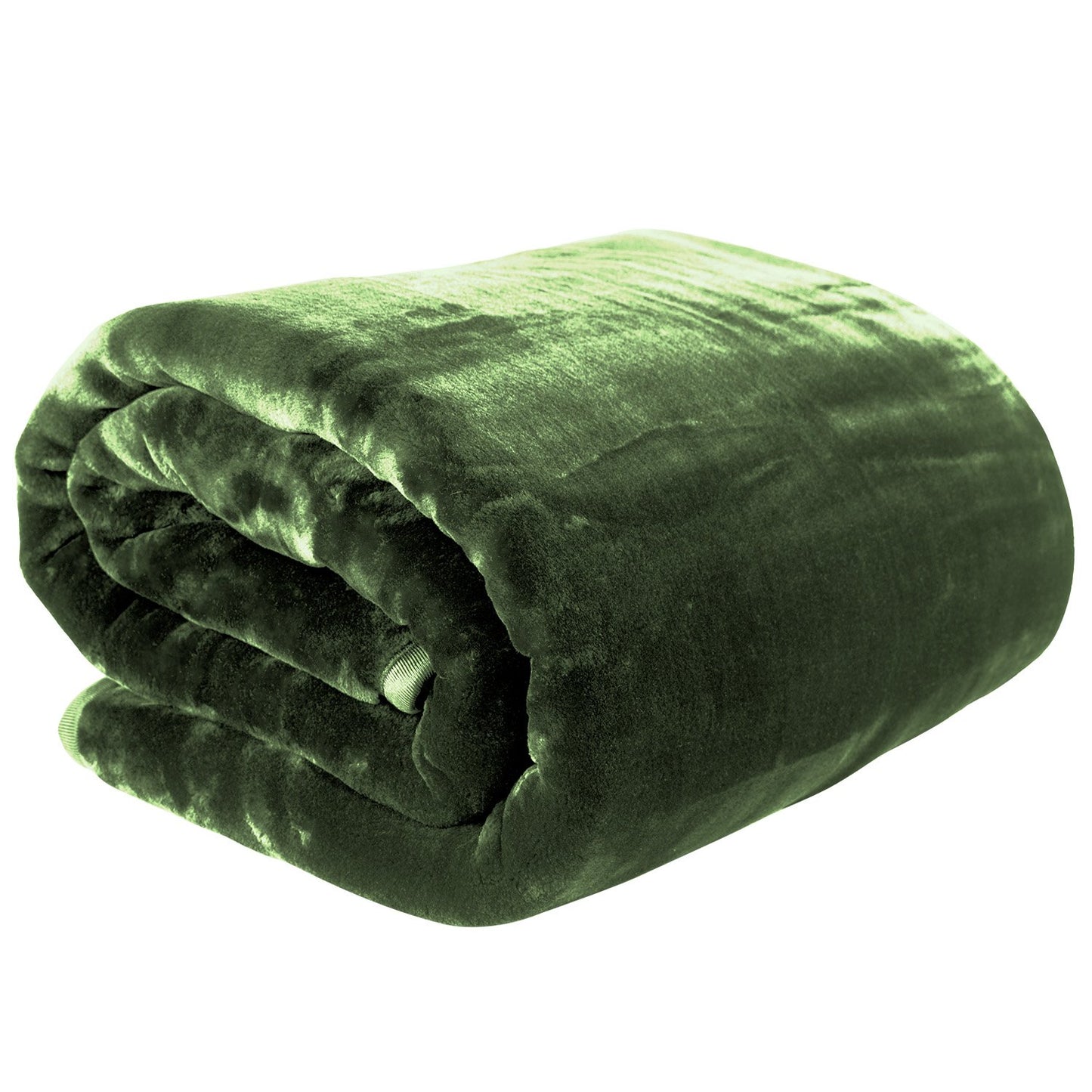 Laura Hill 600GSM Double-Sided Queen Size Faux Mink Blanket - Green