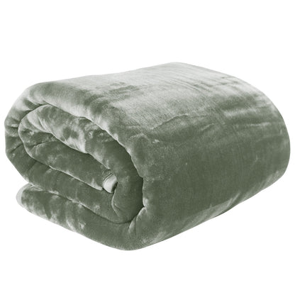Laura Hill 600-GSM Mink Blanket Queen Size Double-Sided Soft Plush Bed Faux Throw Rug 220 X 240cm Sage