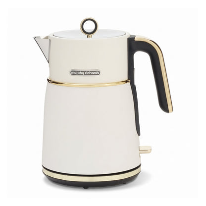 Morphy Richards Signature Kettle Toaster Set Matte Soft Gold 1.5L Jug Kettle & 4 Slice Long Slot Toaster White