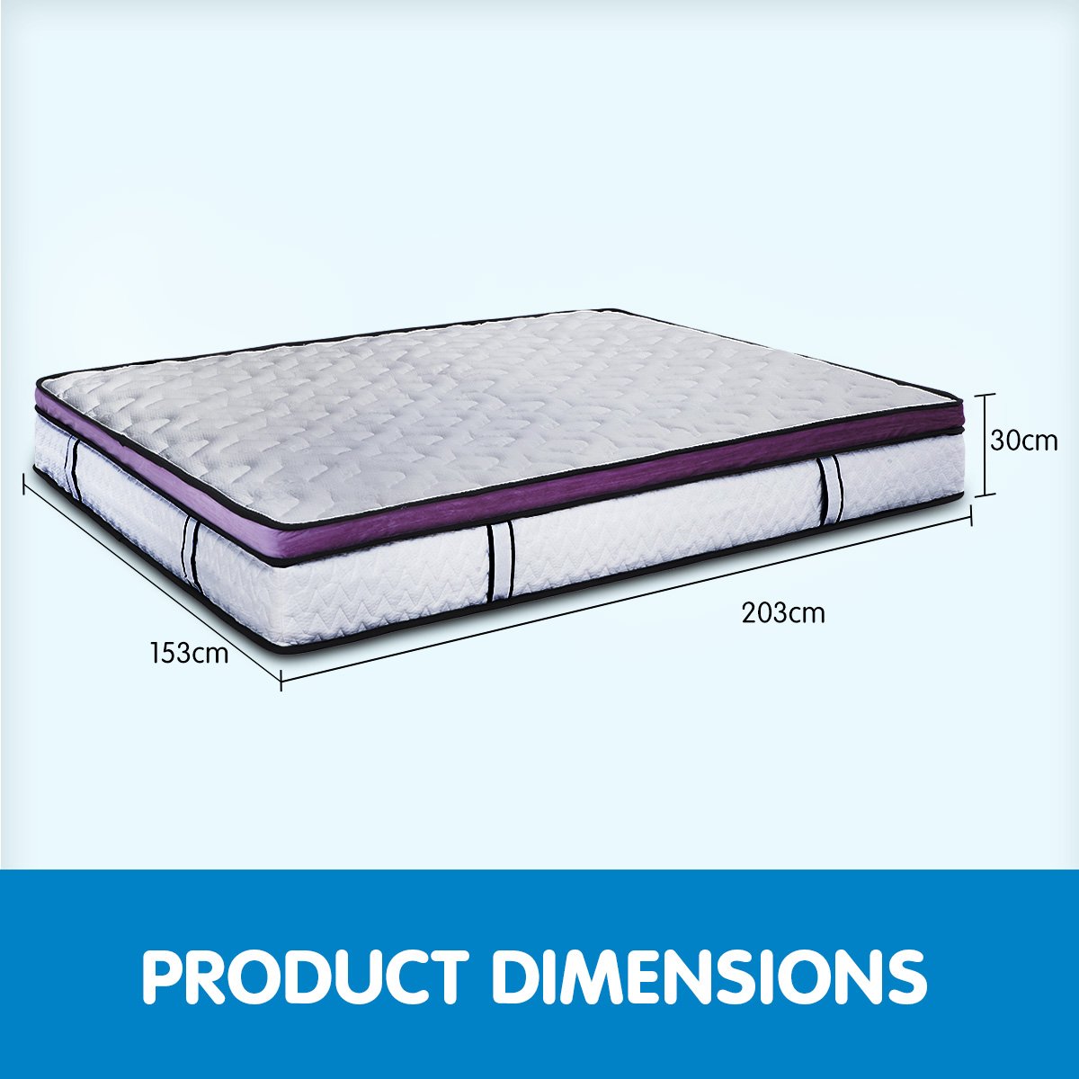 Laura Hill Euro Top Spring Pocket Mattress Queen - 30cm