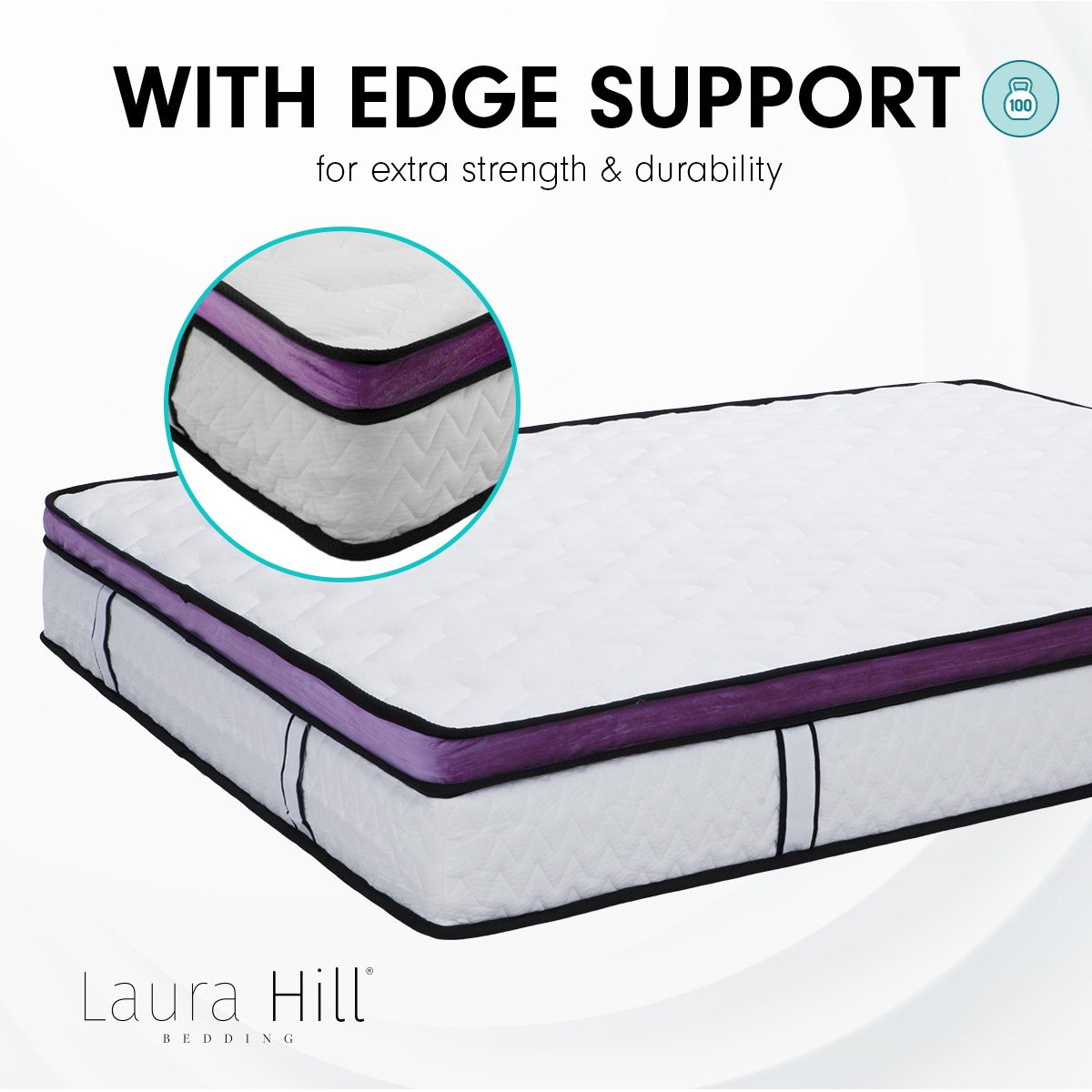 Laura Hill Euro Top Spring Pocket Mattress Queen - 30cm