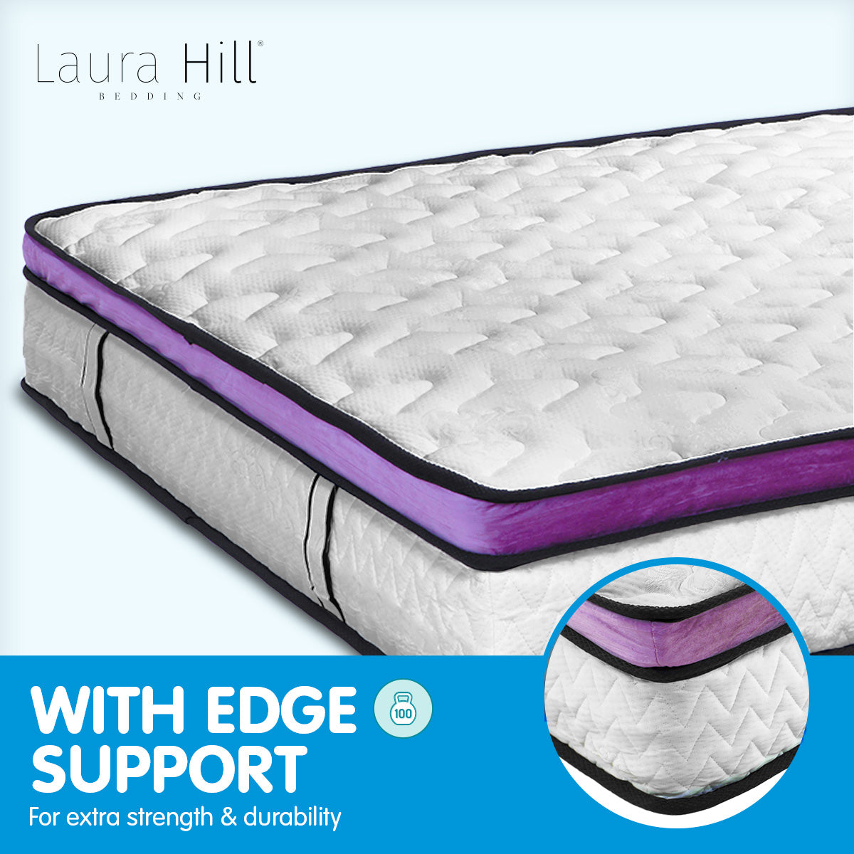 Laura Hill Euro Top Spring Pocket Mattress Queen - 30cm