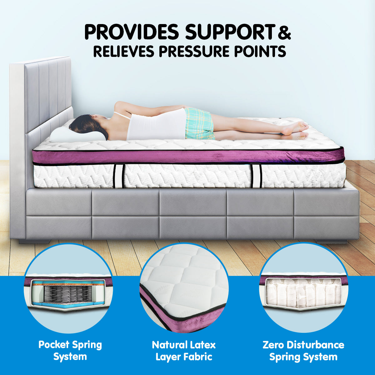 Laura Hill Euro Top Spring Pocket Mattress Queen - 30cm