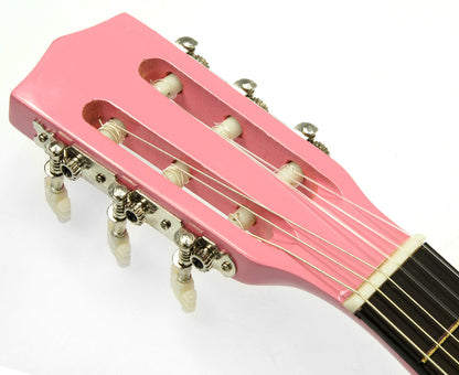Karrera 34in Acoustic Childrens Wooden Guitar - Pink