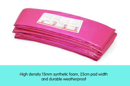 10ft Trampoline Replacement Safety Pad and Net 8 Poles Pink