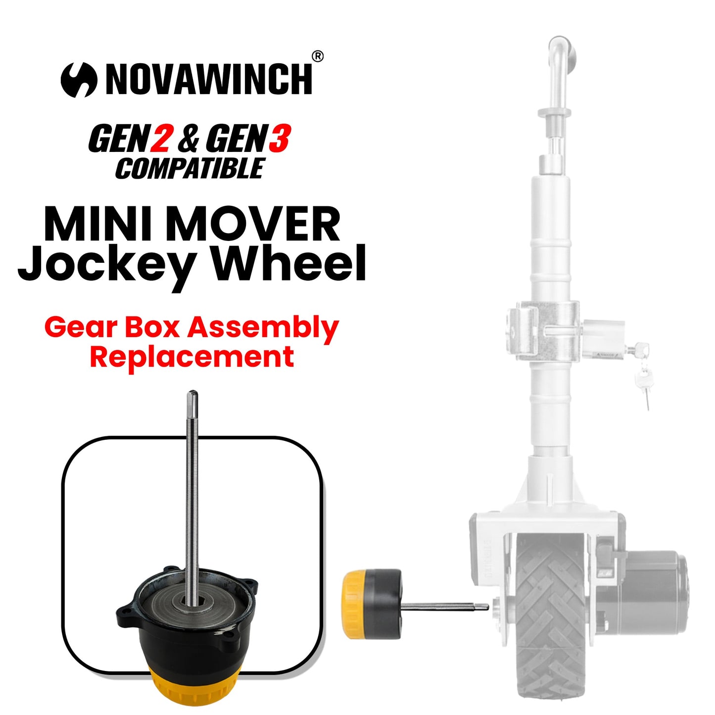 Mini Mover Gear Box Assembly Replacement for Gen 2 & Gen 3 Jockey Wheel