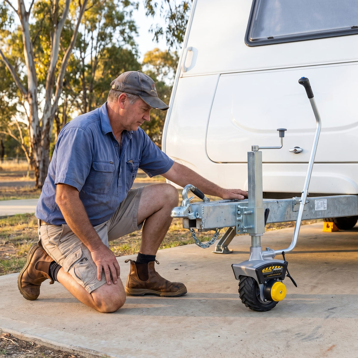 Novawinch Mini Mover Gen 3 Plus Motorised Jockey Wheel 12V 550W Electric Caravan Trailer Mover with Swivel Mount 6000lb