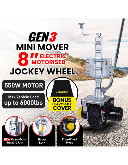 Gen3 Mini Mover 12V 550W Electric Motorised Jockey Wheel