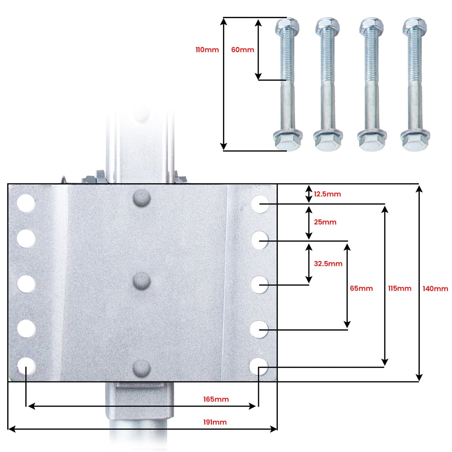 Gen3 Mini Mover 12V 550W Electric Motorised Jockey Wheel